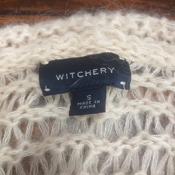 Witchery Knit Beige 3/4 Sleeve Wool Mohair Cardigan - Picture 3 of 8